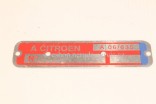 Typový štítek motoru A. Citroën 