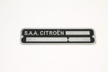 Typový štítek motoru S.A.A. Citroen 