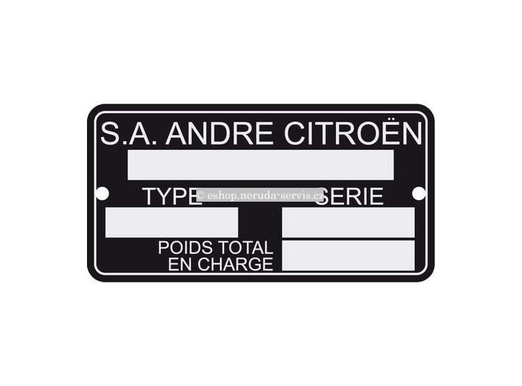 Typový štítek karoserie