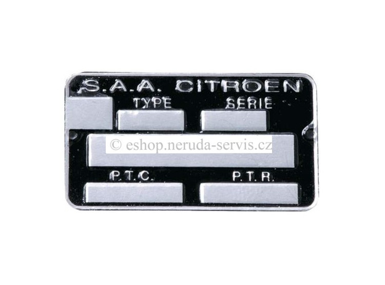Typový štítek karoserie S.A.A. Citroën