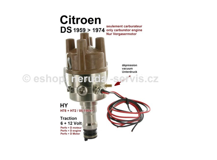 Elektronické zapalování 6+12V s podtlakovou regulací - DS/ 11CV/ HY