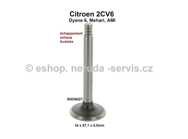 Ventil výfuku 34 x 87,1 x 8,5mm