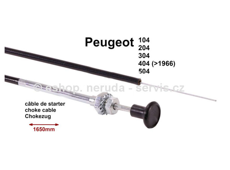 Táhlo sytiče délka 1410mm - Peugeot
