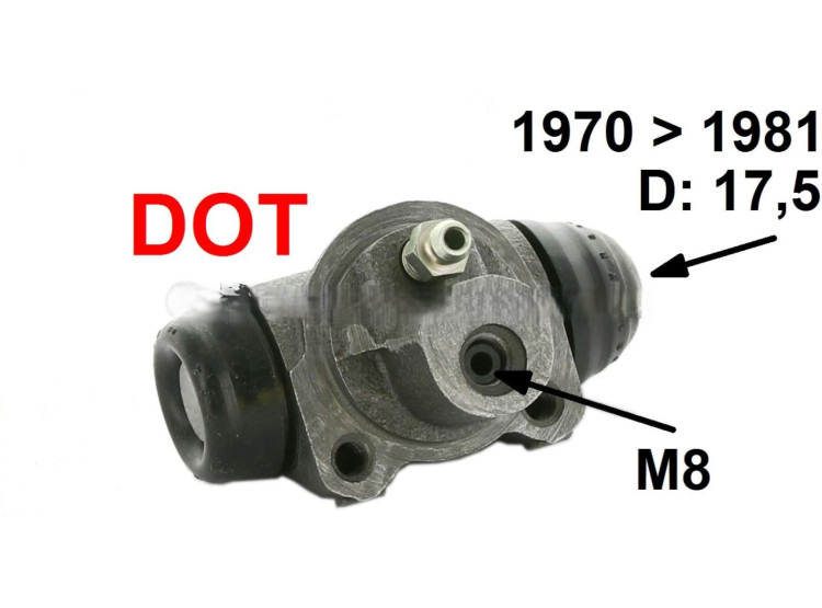 Brzdový váleček zadní 17,5mm - DOT