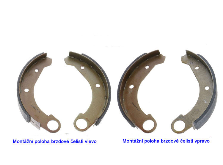 Brzdové čelisti zadní 180mm sada