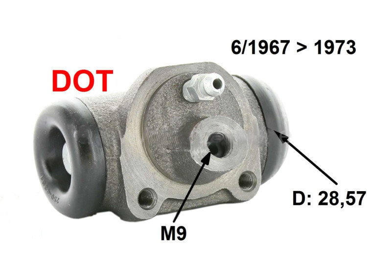 Brzdový váleček přední 28,57mm DOT