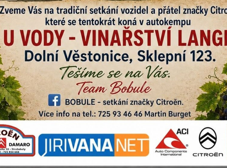 Setkání Citroënů BOBULE 2026